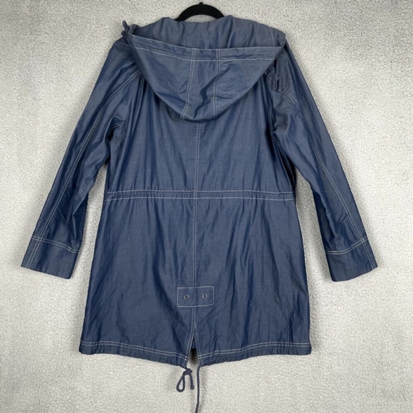 Nikki Jones Montreal Jacket Chambray Blue Lightweight Cinched Waist - Picture 3 of 6